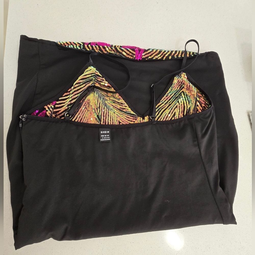 Never Worn- SHEIN Multicolor Sequin Midi Dress - Picture 16 of 17